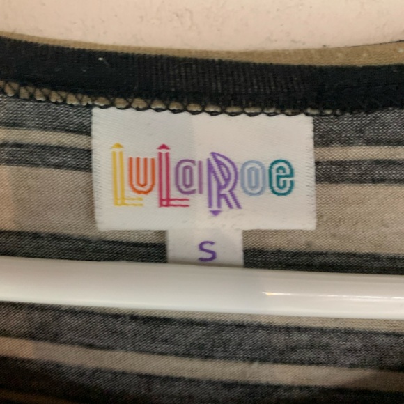 LulaRoe Carly Small tan and black stripe GUC - Picture 2 of 2